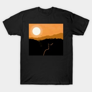 Kitten watching sunset T-Shirt